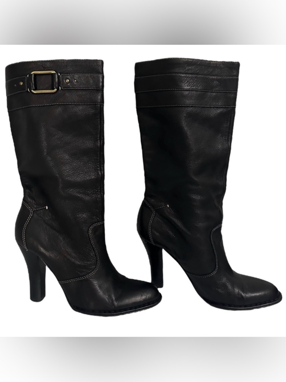 Parisian Platinum Boots 5.5 Stella Black Heeled Leather
